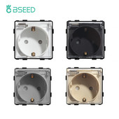 BSEED štandardný kryt funkčných kláves EÚ, zásuvka, diely pre domácich majstrov, zlaté plastové materiály pre nástennú zásuvku EÚ, vodotesná vložka