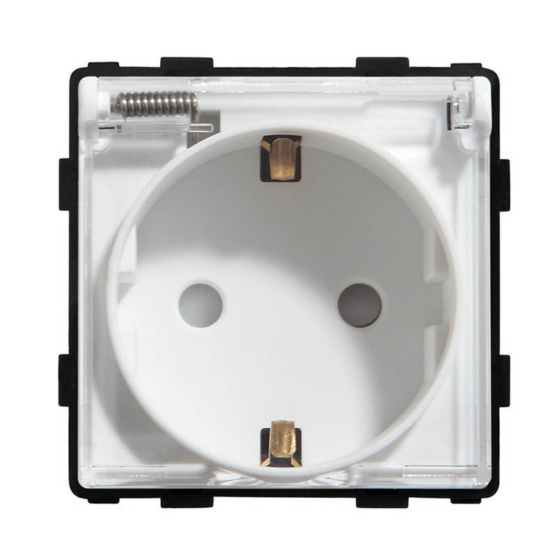 BSEED štandardný kryt funkčných kláves EÚ, zásuvka, diely pre domácich majstrov, zlaté plastové materiály pre nástennú zásuvku EÚ, vodotesná vložka