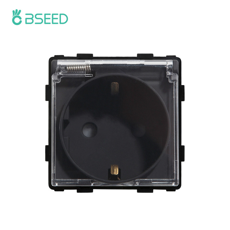 BSEED štandardný kryt funkčných kláves EÚ, zásuvka, diely pre domácich majstrov, zlaté plastové materiály pre nástennú zásuvku EÚ, vodotesná vložka