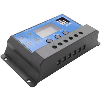 2X 20A 12V 24V автоматичен работен PWM контролер за слънчево зареждане с LCD двоен USB 5V изход Зарядно устройство за панел за слънчеви клетки Regulato