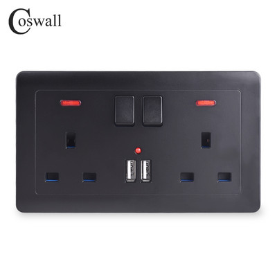 Zásuvka COSWALL 18W typu C, 4A inteligentné rozhranie pre rýchle nabíjanie, univerzálna dvojitá zásuvka, samostatné ovládanie spínačom, 1A1C USB port