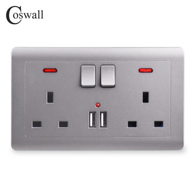 Zásuvka COSWALL 18W typu C, 4A inteligentné rozhranie pre rýchle nabíjanie, univerzálna dvojitá zásuvka, samostatné ovládanie spínačom, 1A1C USB port
