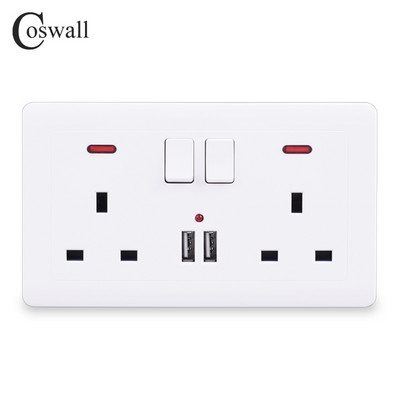 Zásuvka COSWALL 18W typu C, 4A inteligentné rozhranie pre rýchle nabíjanie, univerzálna dvojitá zásuvka, samostatné ovládanie spínačom, 1A1C USB port