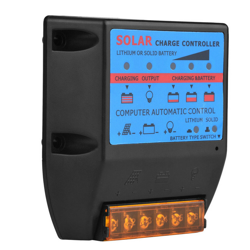 10/20/30/40/50A PWM saules paneļa regulatora uzlādes kontrolieris 12V/24V automātiskā fokusa izsekošana IM0 izturīgs saules paneļa sākums