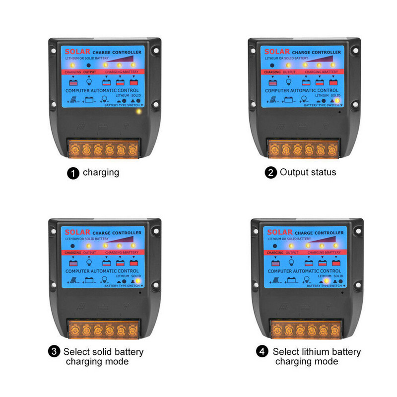10/20/30/40/50A PWM saules paneļa regulatora uzlādes kontrolieris 12V/24V automātiskā fokusa izsekošana IM0 izturīgs saules paneļa sākums
