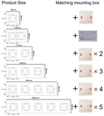 COSWALL 2 Gang γαλλική τυπική πρίζα τοίχου με 4 θύρα φόρτισης USB κρυφή μαλακή ένδειξη LED σειράς E20 Πίνακας υπολογιστή Μαύρο Λευκό Γκρι