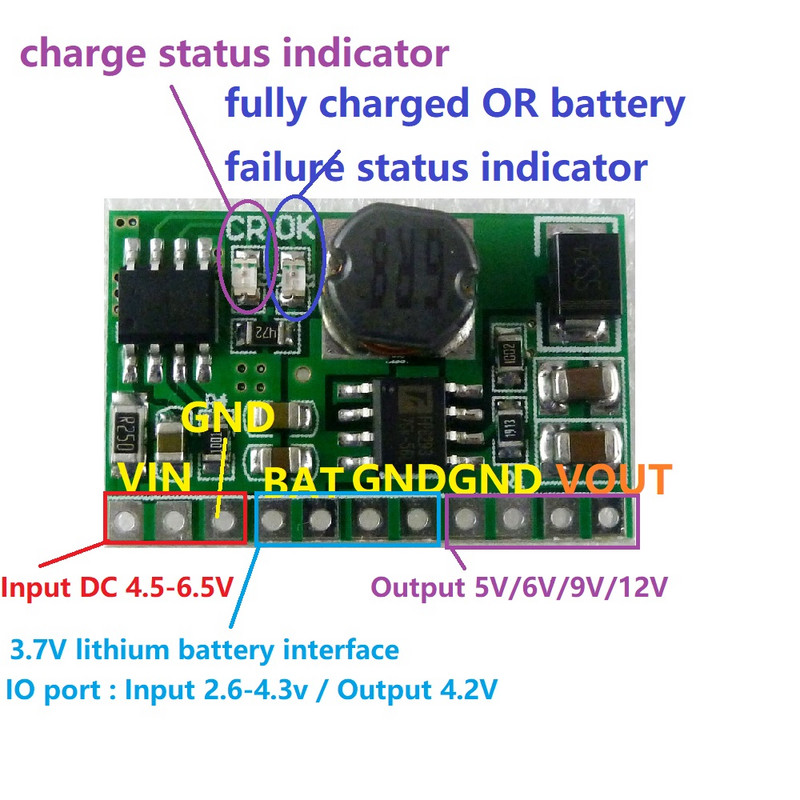 10W 3,7V 4,2V nabíjačka a 5V 6V 9V 12V vybíjacia doska DC DC menič Boost Step-up modul UPS DIY Li-ion LiPo lítium batéria