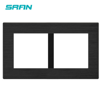 SRAN A9 fekete sorozatú alumínium ötvözet panel, villanykapcsoló eu francia fali aljzat usb tv rj45 modul barkácsolás, 86 négyzetes dobozhoz alkalmas