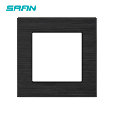 SRAN A9 fekete sorozatú alumínium ötvözet panel, villanykapcsoló eu francia fali aljzat usb tv rj45 modul barkácsolás, 86 négyzetes dobozhoz alkalmas