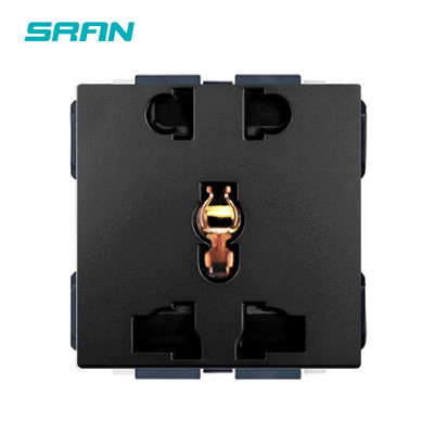 SRAN A9 fekete sorozatú alumínium ötvözet panel, villanykapcsoló eu francia fali aljzat usb tv rj45 modul barkácsolás, 86 négyzetes dobozhoz alkalmas