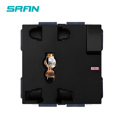 SRAN A9 fekete sorozatú alumínium ötvözet panel, villanykapcsoló eu francia fali aljzat usb tv rj45 modul barkácsolás, 86 négyzetes dobozhoz alkalmas