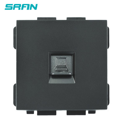 SRAN A9 fekete sorozatú alumínium ötvözet panel, villanykapcsoló eu francia fali aljzat usb tv rj45 modul barkácsolás, 86 négyzetes dobozhoz alkalmas