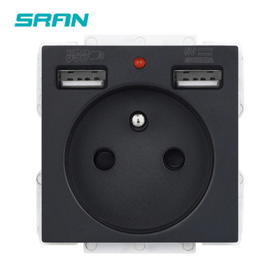 SRAN A9 fekete sorozatú alumínium ötvözet panel, villanykapcsoló eu francia fali aljzat usb tv rj45 modul barkácsolás, 86 négyzetes dobozhoz alkalmas