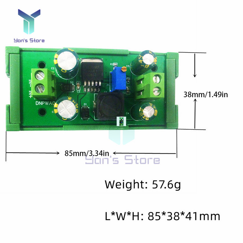 3A DIN-liistukinnitus DC-DC astmeline Buck-muunduri pingeregulaatori moodul 3,7V 5V 6V 9V 12V 24V PLC elektrilise tööriistakomplekti jaoks