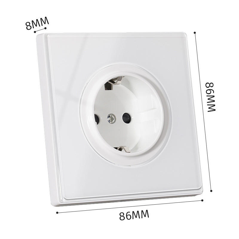 YINKA EU utičnica od kaljenog stakla Kućna zidna utičnica Električne utičnice Zidni utikač pojedinačne utičnice Kućanski aparat 86 Vrsta