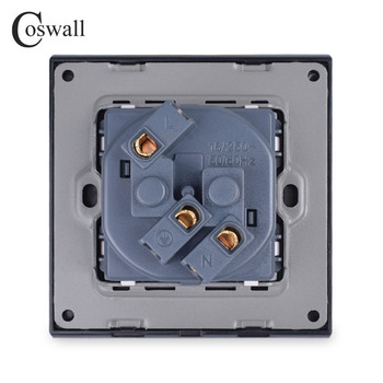 Coswall 16A ЕС стандартен захранващ контакт Червен бронз Ретро Панел от цинкова сплав Златен стенен контакт Заземен AC 220~250V