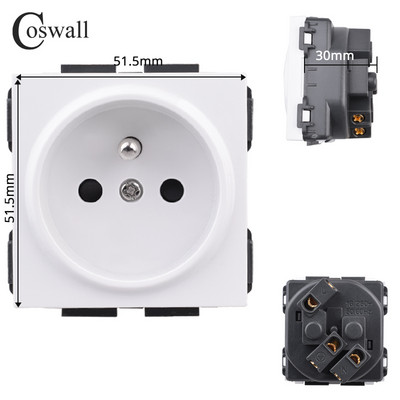 COSWALL E20 séria biely vertikálny PC panel nástenný vypínač EU francúzska zásuvka HDMI kompatibilný USB Type-C nabíjačka TV RJ45 modul DIY