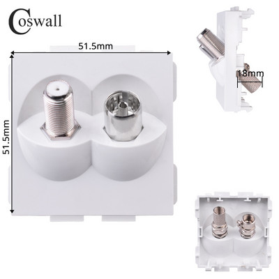 COSWALL E20 séria biely vertikálny PC panel nástenný vypínač EU francúzska zásuvka HDMI kompatibilný USB Type-C nabíjačka TV RJ45 modul DIY