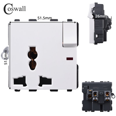 COSWALL E20 séria biely vertikálny PC panel nástenný vypínač EU francúzska zásuvka HDMI kompatibilný USB Type-C nabíjačka TV RJ45 modul DIY