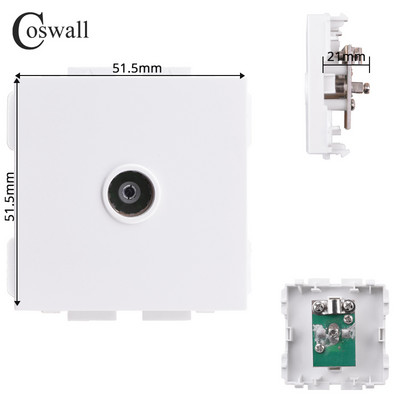 COSWALL E20 séria biely vertikálny PC panel nástenný vypínač EU francúzska zásuvka HDMI kompatibilný USB Type-C nabíjačka TV RJ45 modul DIY