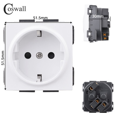 COSWALL E20 séria biely vertikálny PC panel nástenný vypínač EU francúzska zásuvka HDMI kompatibilný USB Type-C nabíjačka TV RJ45 modul DIY