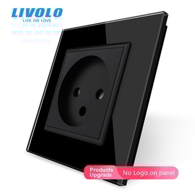 Originálna zásuvka Livolo podľa EÚ štandardu Izrael, krištáľový sklenený panel, nástenné elektrické zásuvky 100~250V 16A, C7C1IL-15, bez loga