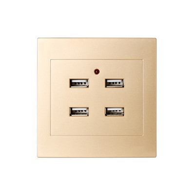 86-os típusú rejtett 220 V-os, két vagy négy porózus USB-aljzat Szállodamérnöki helyszín Kollégiumi USB-töltőpanel