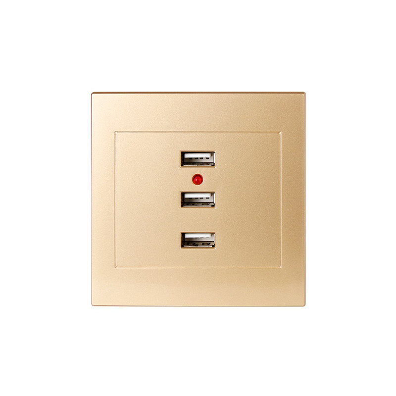 86-os típusú rejtett 220 V-os, két vagy négy porózus USB-aljzat Szállodamérnöki helyszín Kollégiumi USB-töltőpanel