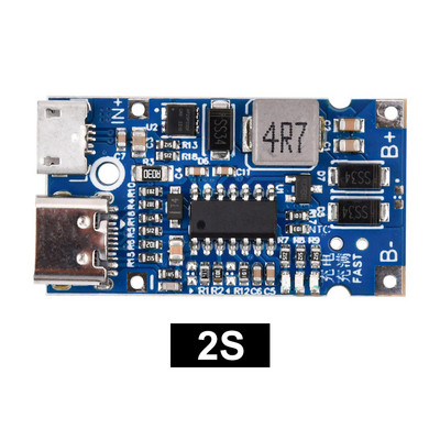 C tipa USB 2S 3S 4S BMS 4.5V-15V 18W 2A litija akumulatora uzlādes moduļa atbalsts QC ātrās uzlādes ar temperatūras aizsardzību