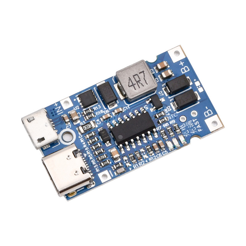 C tipa USB 2S 3S 4S BMS 4.5V-15V 18W 2A litija akumulatora uzlādes moduļa atbalsts QC ātrās uzlādes ar temperatūras aizsardzību