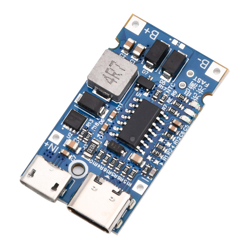 C tipa USB 2S 3S 4S BMS 4.5V-15V 18W 2A litija akumulatora uzlādes moduļa atbalsts QC ātrās uzlādes ar temperatūras aizsardzību
