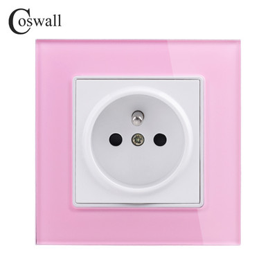 Coswall French Polish Priză Perete Cristal Panou din sticlă Priză Impământată Ușă de protecție pentru copii Alb Negru Auriu Gri