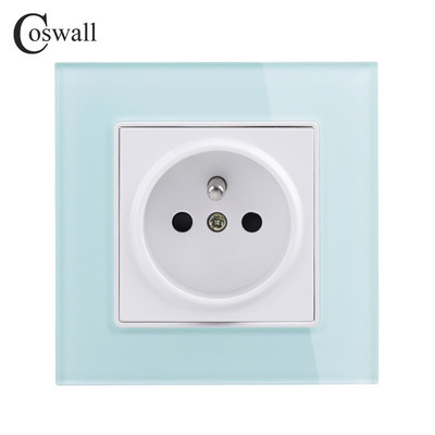 Coswall French Polish Priză Perete Cristal Panou din sticlă Priză Impământată Ușă de protecție pentru copii Alb Negru Auriu Gri