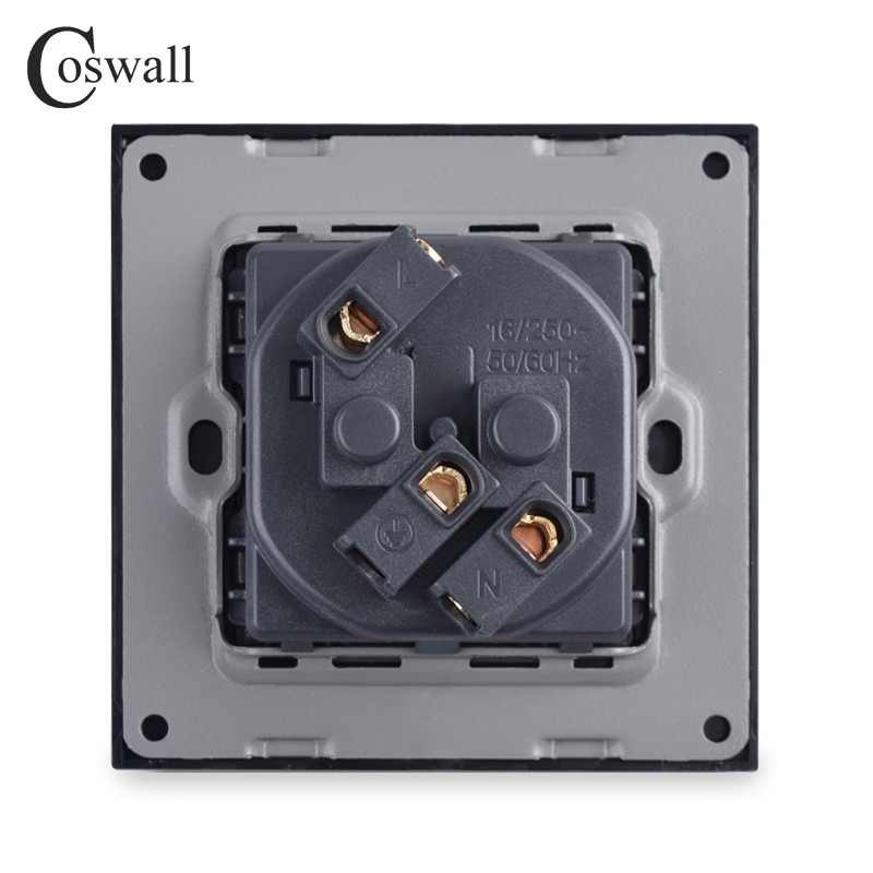 Coswall French Polish Priză Perete Cristal Panou din sticlă Priză Impământată Ușă de protecție pentru copii Alb Negru Auriu Gri