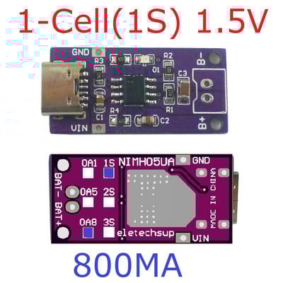 TYPE-C 1S 2S 3S NIMH uzlādējams akumulatora lādētāja modulis 1,5 V 3 V 4,5 V 1,2 V 2,4 V 3,6 V CC/CV DC-DC pārveidotāja modulis