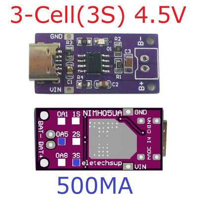 TYPE-C 1S 2S 3S NIMH uzlādējams akumulatora lādētāja modulis 1,5 V 3 V 4,5 V 1,2 V 2,4 V 3,6 V CC/CV DC-DC pārveidotāja modulis