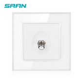 Zásuvka SRAN pre satelitnú televíziu pre domáce spotrebiče, krištáľový panel z tvrdeného skla 86 * 86 mm, samostatné zásuvky pre káblovú televíziu