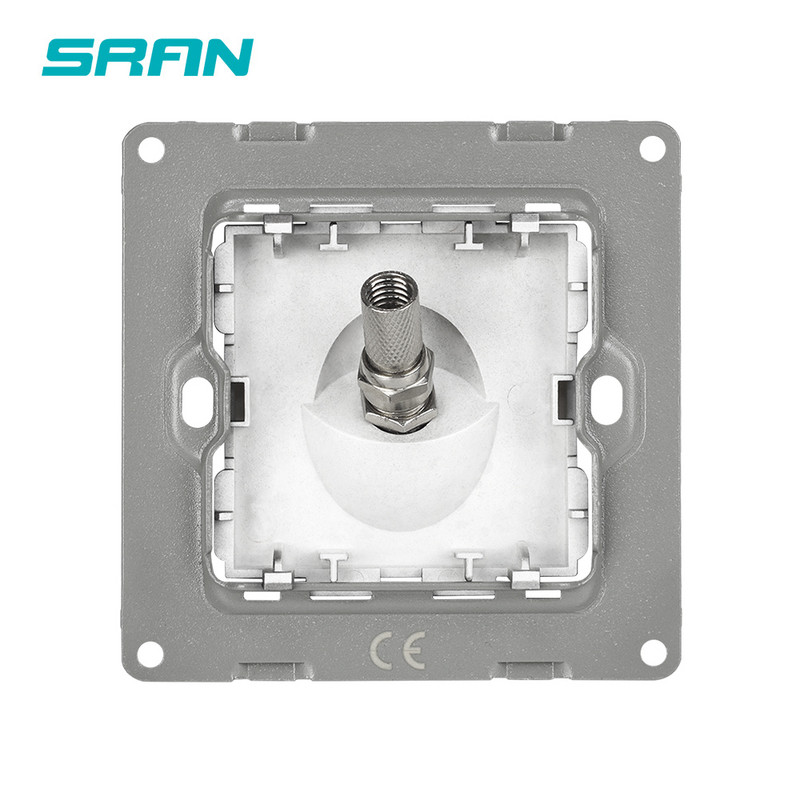 Zásuvka SRAN pre satelitnú televíziu pre domáce spotrebiče, krištáľový panel z tvrdeného skla 86 * 86 mm, samostatné zásuvky pre káblovú televíziu
