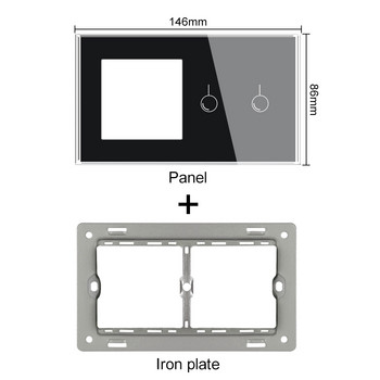 SRAN A6 Series Black Glass Panel сензорен превключвател Сензорен бутон EU French Electrical outlets Usb socket Module DIY