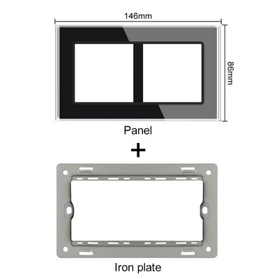 SRAN A6 sorozat Fekete Üveg Panel érzékelő kapcsoló Érintőgomb EU francia Elektromos aljzatok Usb aljzat Modul barkácsolás
