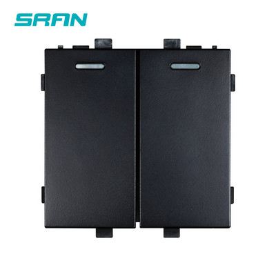 SRAN A6 sorozat Fekete Üveg Panel érzékelő kapcsoló Érintőgomb EU francia Elektromos aljzatok Usb aljzat Modul barkácsolás