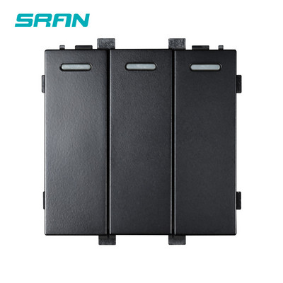 SRAN A6 sorozat Fekete Üveg Panel érzékelő kapcsoló Érintőgomb EU francia Elektromos aljzatok Usb aljzat Modul barkácsolás