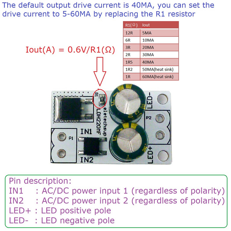 AC/DC 20-220V - DC 12V 24V 36V 48V 64V 72V 80V 40MA Lineáris állandó áram LED meghajtó modul fluoreszkáló mennyezeti lámpákhoz