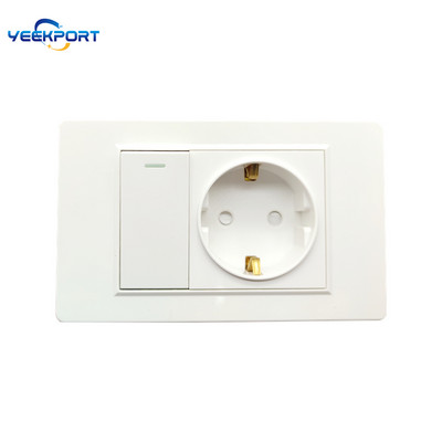 118 mm biela PC zásuvka s 2 USB portami, štandardná pre domácnosti, 16 A, 2-otvorová, s bielym PC panelom, samozhášacím panelom, kombináciou 2 USB portov