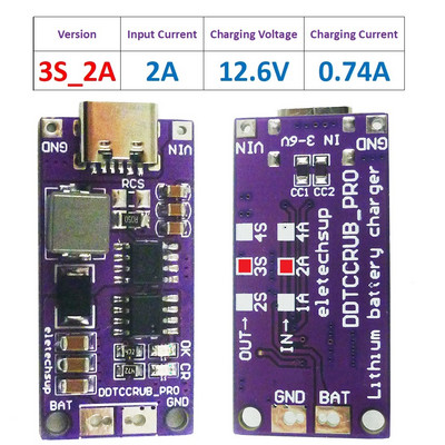 3-článková batéria typu C DC5V až 12,6V LiPo Li-Ion, prenosná nabíjačka, núdzové nabíjanie