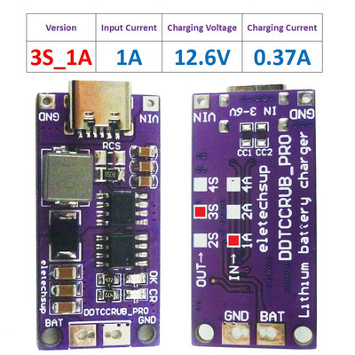3-článková batéria typu C DC5V až 12,6V LiPo Li-Ion, prenosná nabíjačka, núdzové nabíjanie