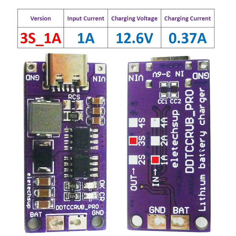 3-článková batéria typu C DC5V až 12,6V LiPo Li-Ion, prenosná nabíjačka, núdzové nabíjanie