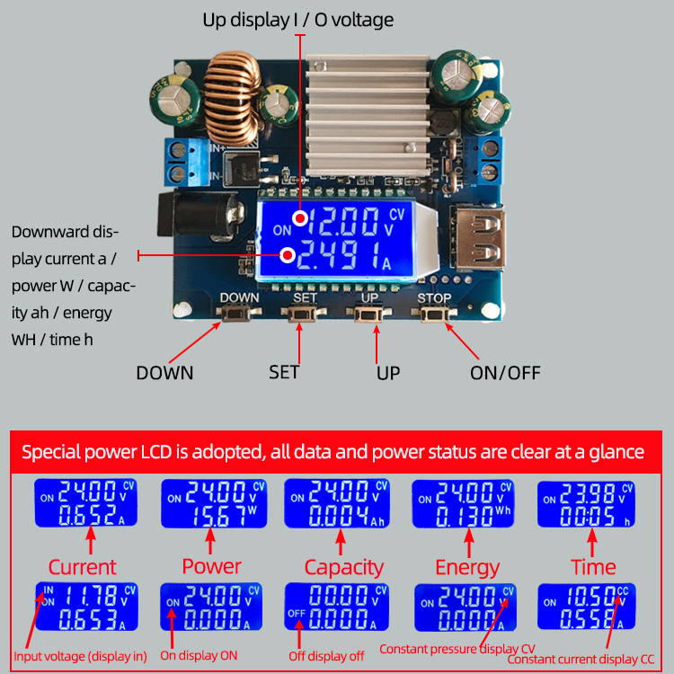 SK35L DC 0,6-30V 4A 35W 5V 6V 9V 12V 24V Boost/Buck CC CV Regulovaný nastaviteľný DC napájací modul Laboratórny zdroj napájania