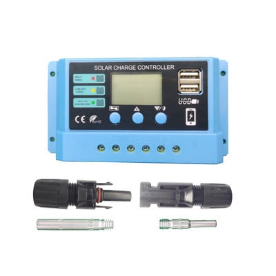 Controler solar 12V 24V cu cap de conectare Controler de încărcare solară 10/20/30A Controlere de energie solară pentru baterie fier-litiu