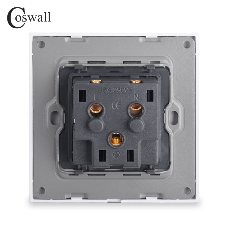 Coswall üvegpanel fali aljzat földelve vízálló fedéllel fedővel EU Oroszország Spanyolország Franciaország konnektor gyermekvédelmi zárral